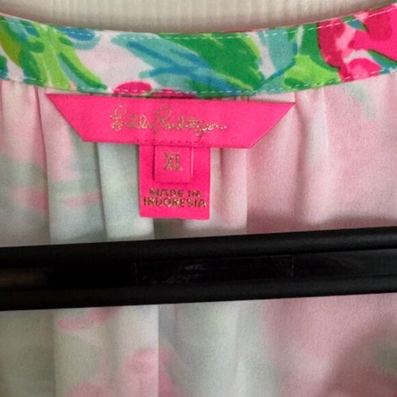 Lilly Pulitzer Pink and Green Tassel Sleeveless Swing Dress - Picture 4 of 6